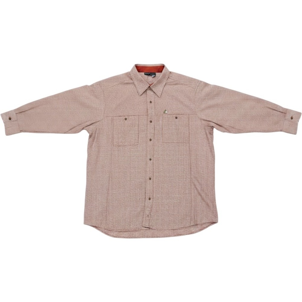Rocawear Button Down Shirt Mens 3XL Red White Houndstooth Plaid Long Sleeve Logo